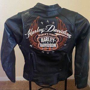 XS Black Leather Harley Davidson Jacket. Excellent Condition. Like New.